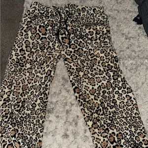 Leopard print pajama pants,